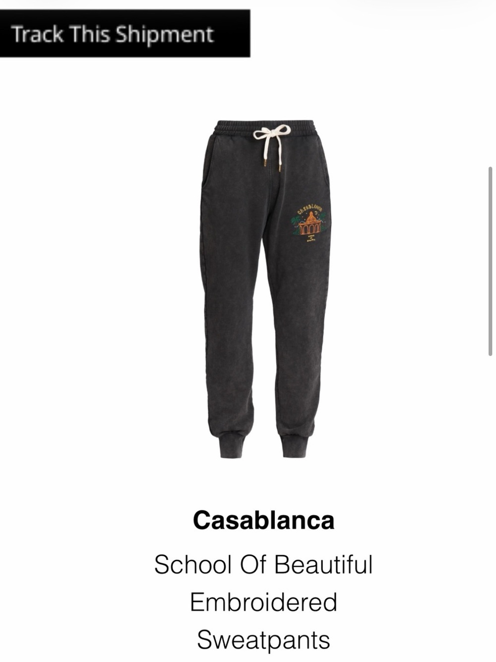 Casablanca Women's Black Embroidered Track Pants